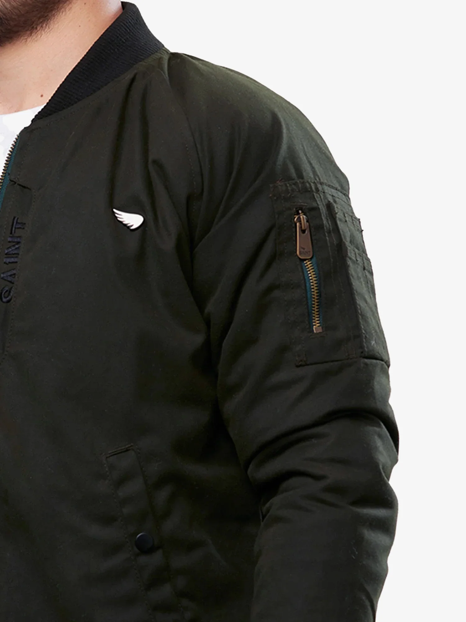 Armored Bomber Jacket | Olive Green | Armor Included - Image 3