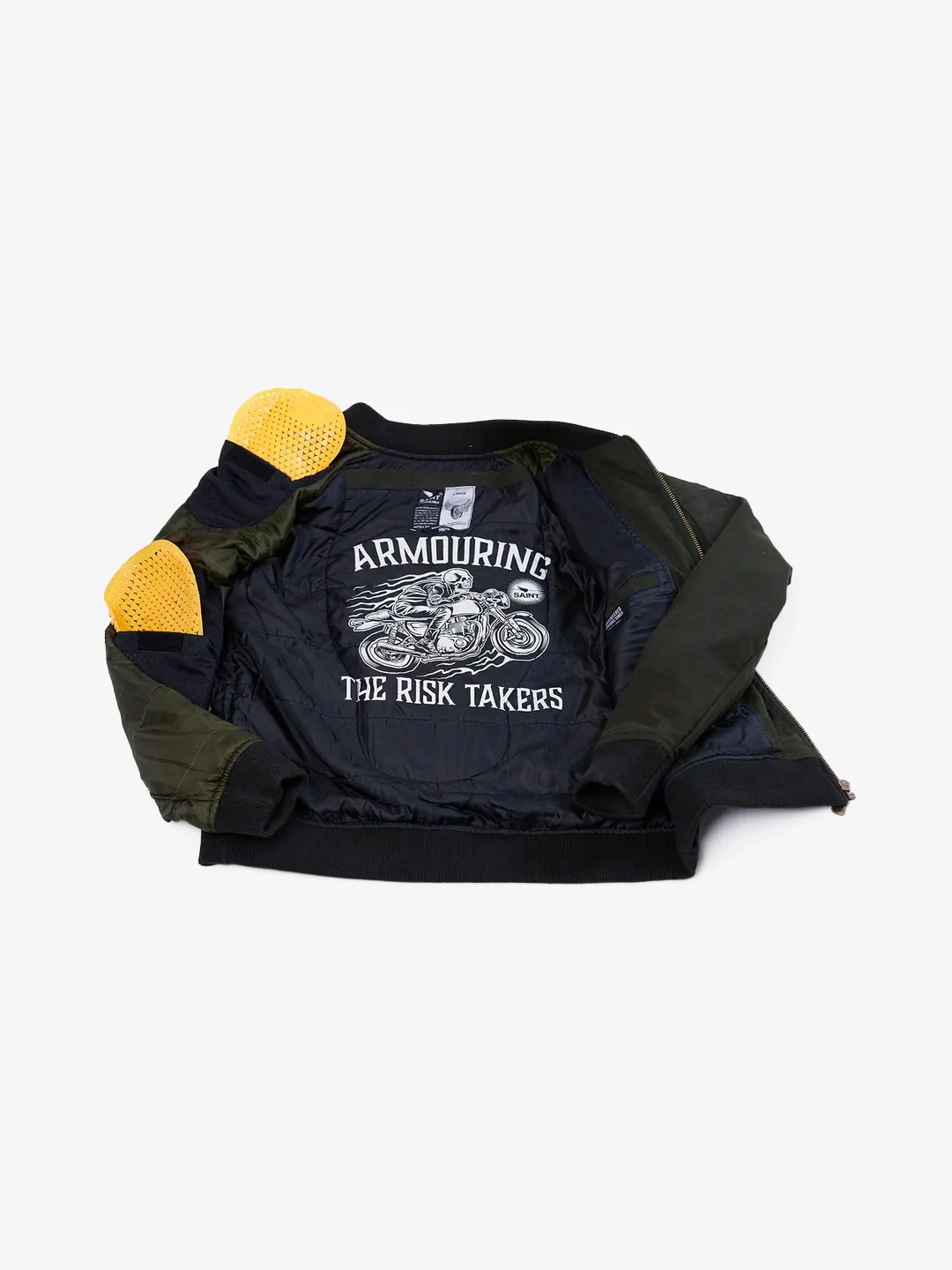 Armored Bomber Jacket | Olive Green | Armor Included - Image 6