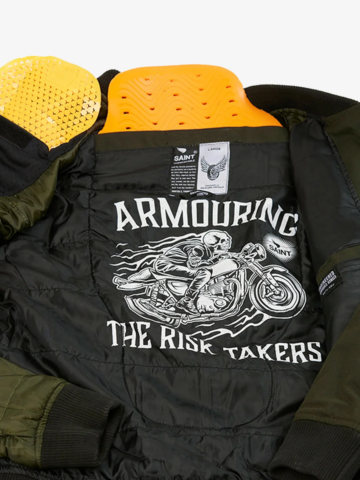 Armored Bomber Jacket | Olive Green | Armor Included - Image 7