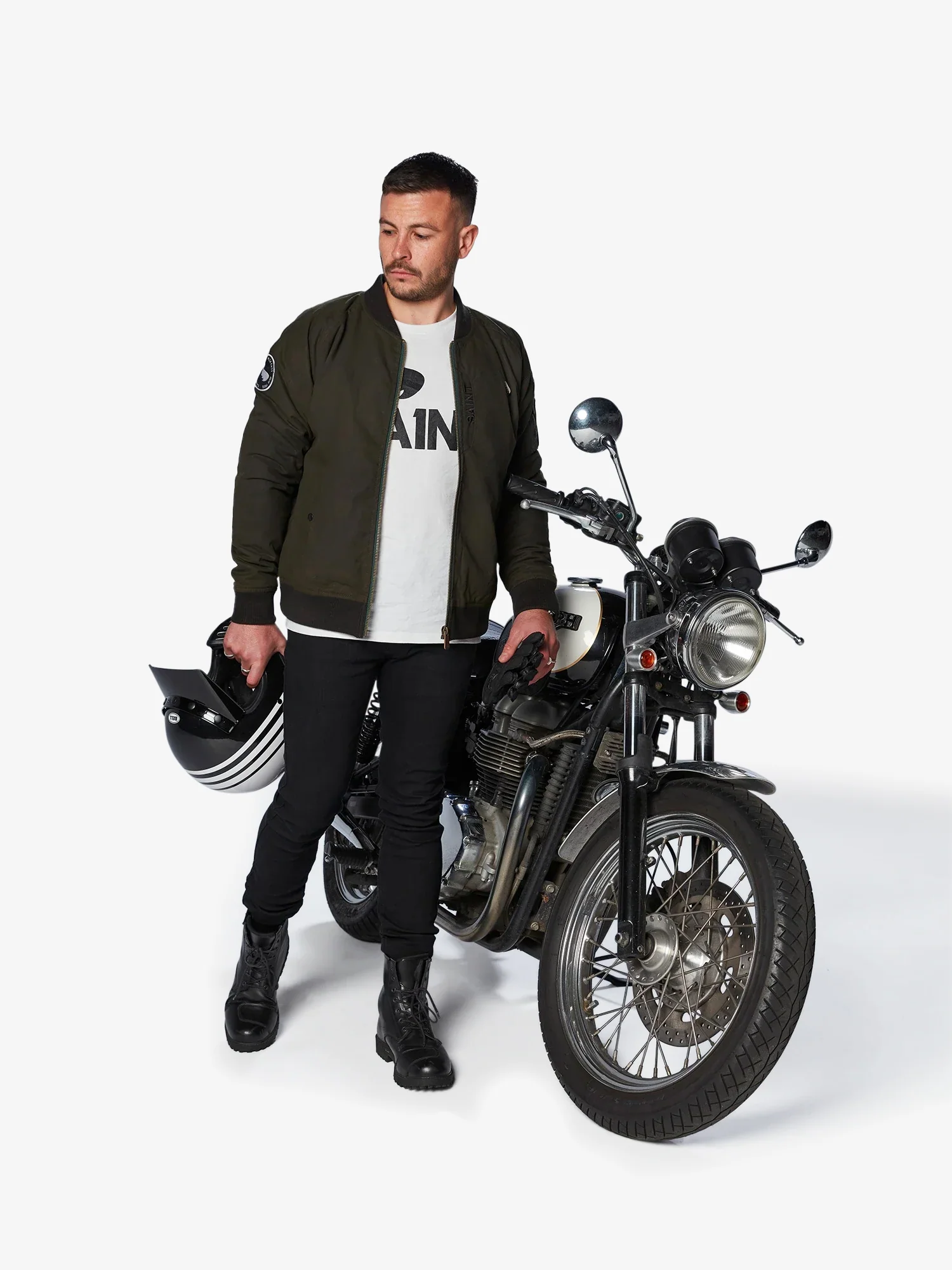 Armored Bomber Jacket | Olive Green | Armor Included - Image 9