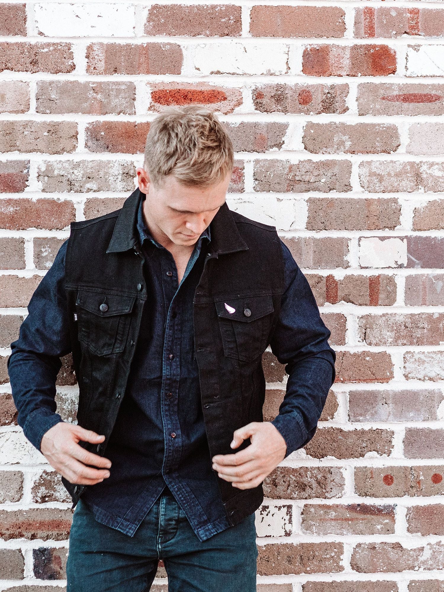 SA1NT Moto Denim Vest | Black - Image 7