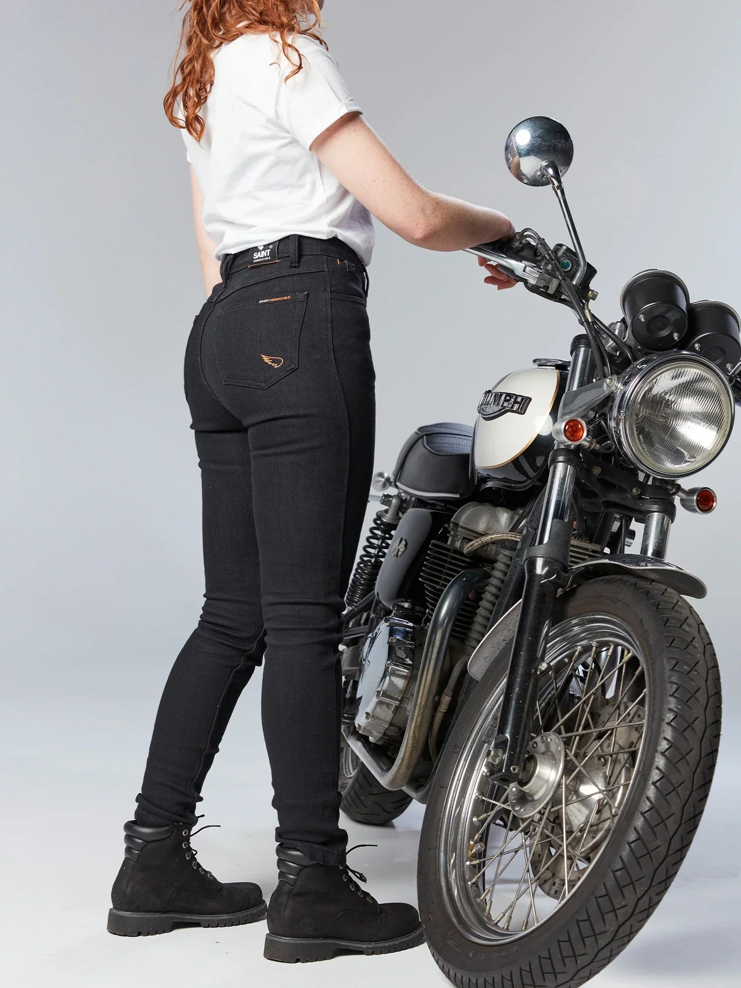 Women's Unbreakable High Rise Skinny Jeans | Black | Armor Pockets - Image 4
